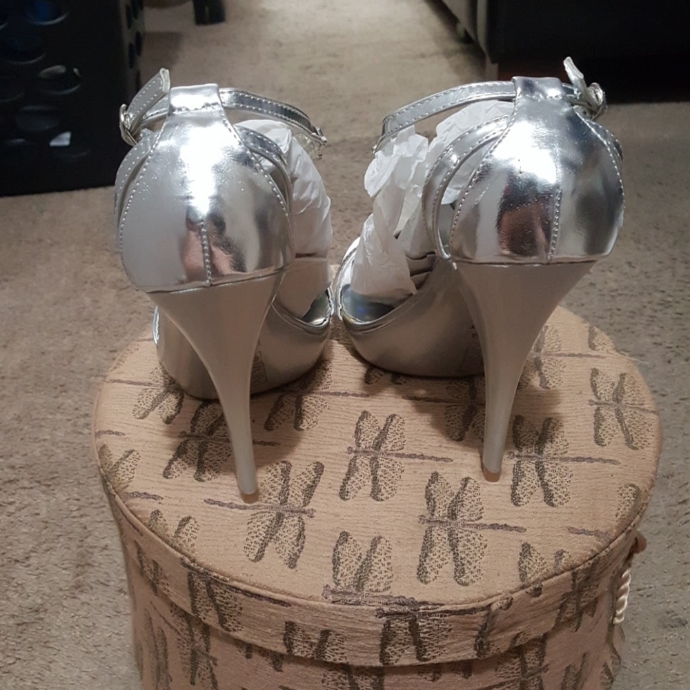 Woman's silver heels